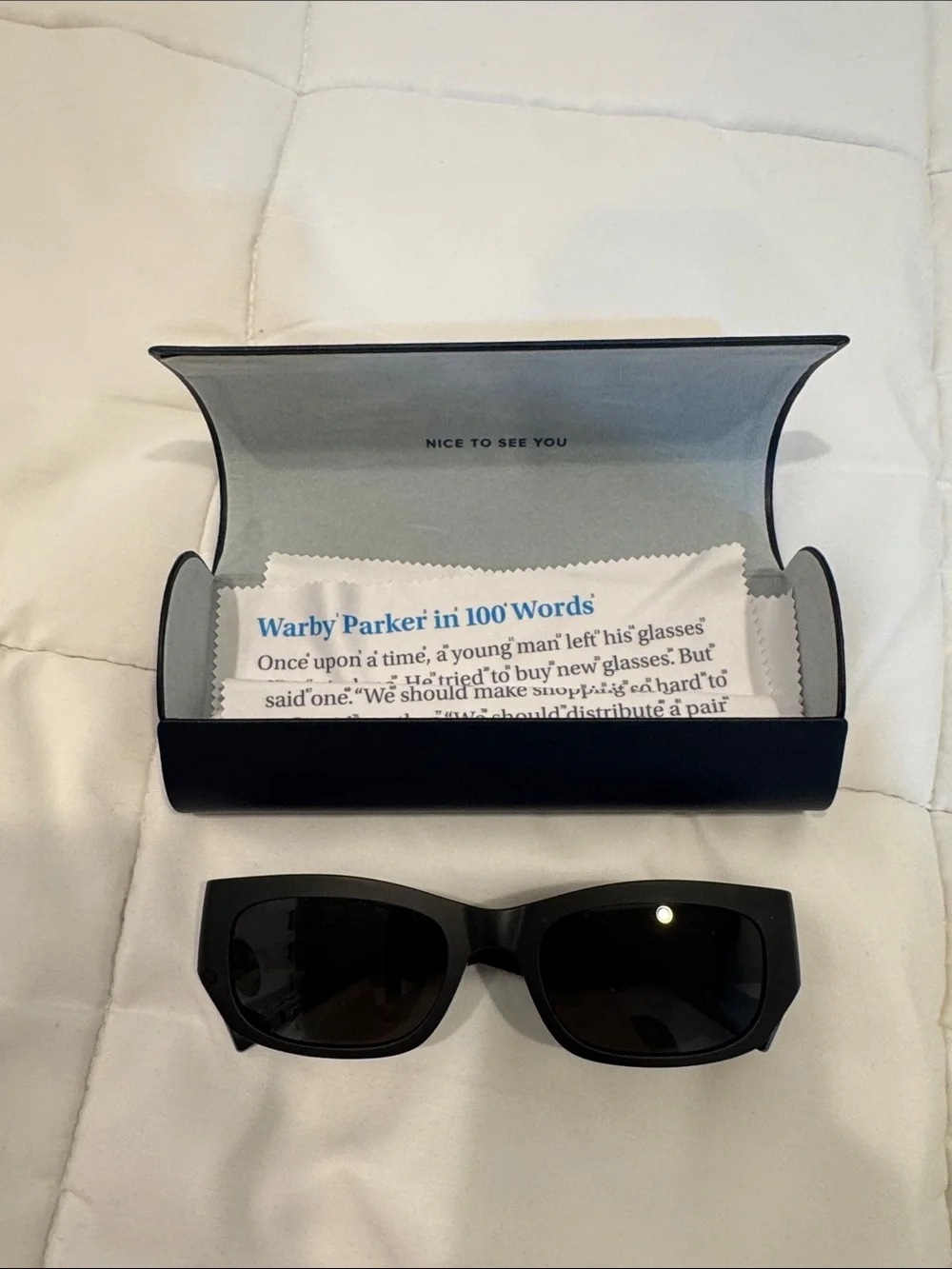 Warby Parker (Richie) Black Wide-Rectangle Women's Sunglasses